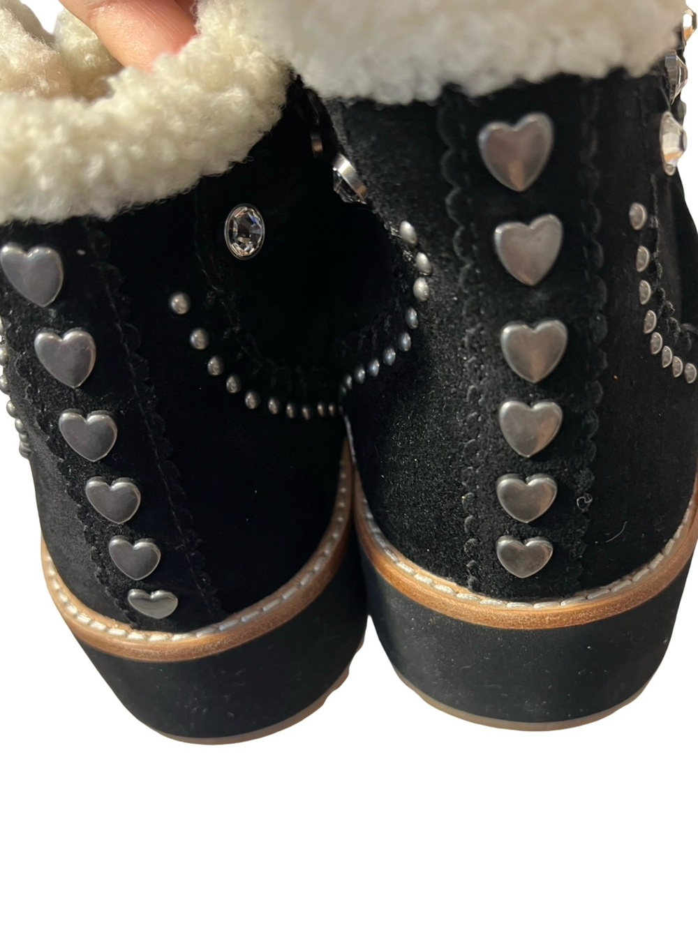 Kurt Geiger Mansion Cozy Studded Suede Platform Boots Black 41/10 NWOB - Picture 6 of 9